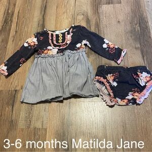 Matilda Jane Dark Floral Baby Dress Set